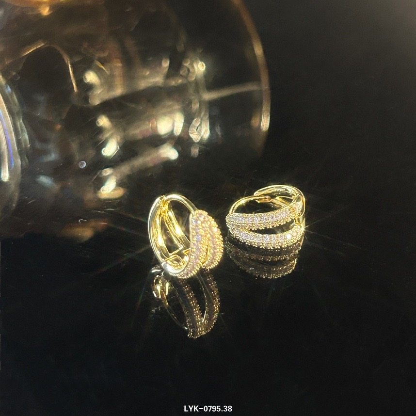 丽银丽贝丽影925银针防过敏几何系列气质时尚休闲百搭韩式耳饰