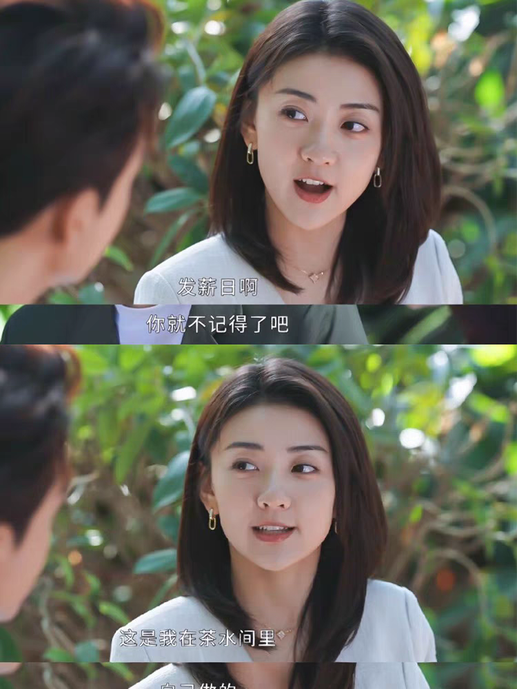 丽银饰品两戴明星同款白贝母几何链条马蹄扣耳环女U形耳坠耳饰
