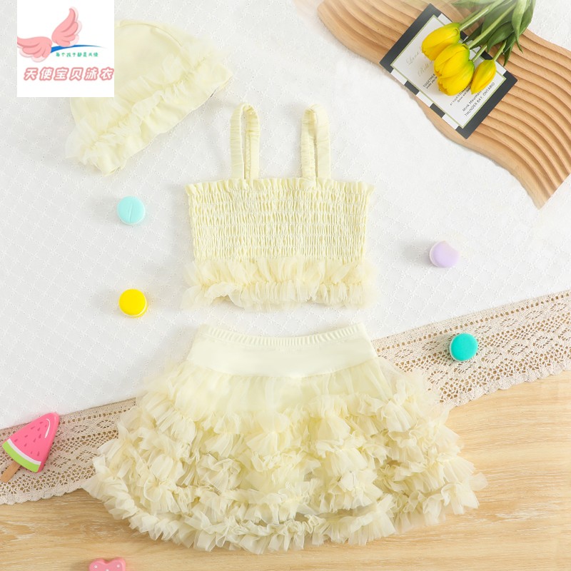 女童2025新款泳衣分体儿童公主裙女孩女宝洋气蕾丝高级感速干泳装