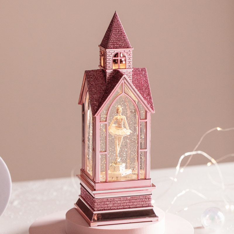 情侣音乐八音盒旋转跳舞芭蕾风灯水晶球生日礼物送女孩儿童高级感