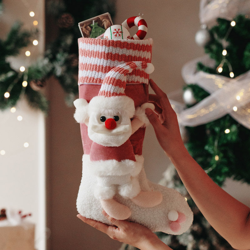 圣诞袜子礼物袋大号圣诞节老人礼品袋糖果袋子儿童圣诞袜挂件装饰