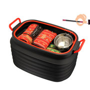 Outdoor supplies telescopic bucket with lid large-capacity camping car folding portable car multi-function fishing bucket