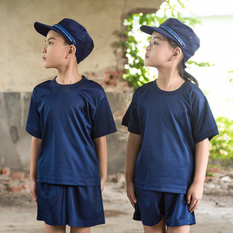儿童夏令营运动会服装体能套装训练服小孩丅恤小朋友圆领套装