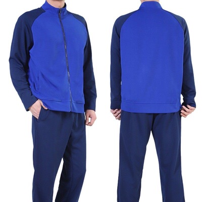 新款火焰蓝春秋长袖体能训练套装冬季加绒圆领衫加厚体能运动服