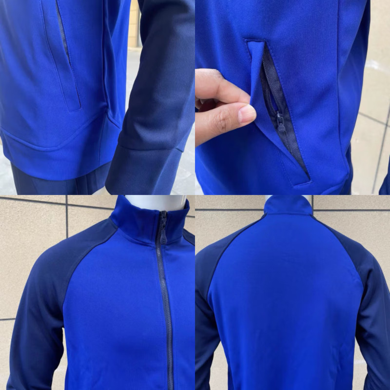 新款春秋长袖体能训练套装冬季加绒加厚蓝色救援消运动服男