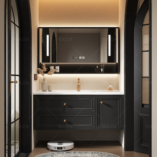 45进深陶瓷一体盆浴室柜组合超窄45cm小户型洗手盆柜洗脸盆洗漱台