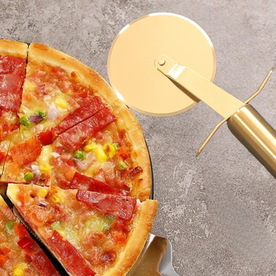 跨境热销金色不锈钢披萨滚刀