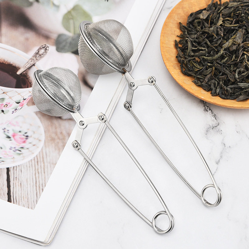 304不锈钢网茶球撒粉滤渣神器家用按压式手柄茶叶圆形过滤器茶叶,餐饮具,茶滤,淘宝优惠券,粉丝福利购,淘宝优惠卷