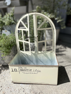 复古做旧铁艺小窗户花盆壁挂花器多肉组盆寄植花园阳台杂货装 饰品