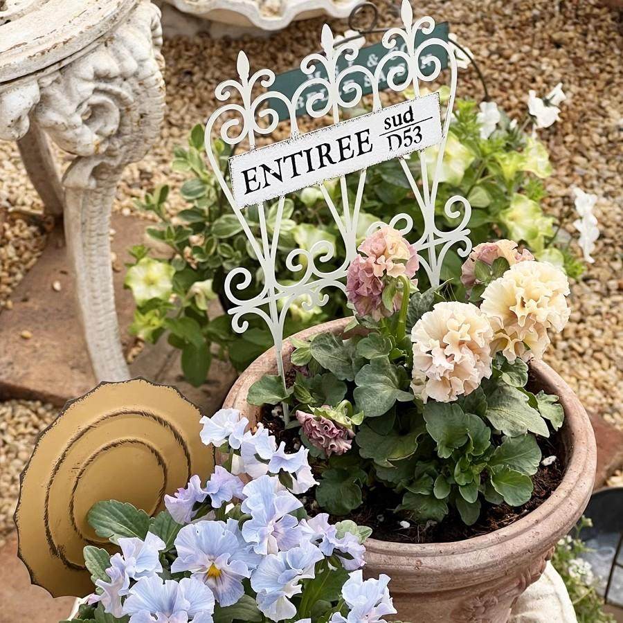 铁艺栅栏花插花盆装饰品杂货花架花园阳台藤蔓栅栏花插zakka花园