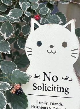 可爱字母印花白色铁皮猫咪花插摆件花园阳台装饰拍摄道具满30包邮