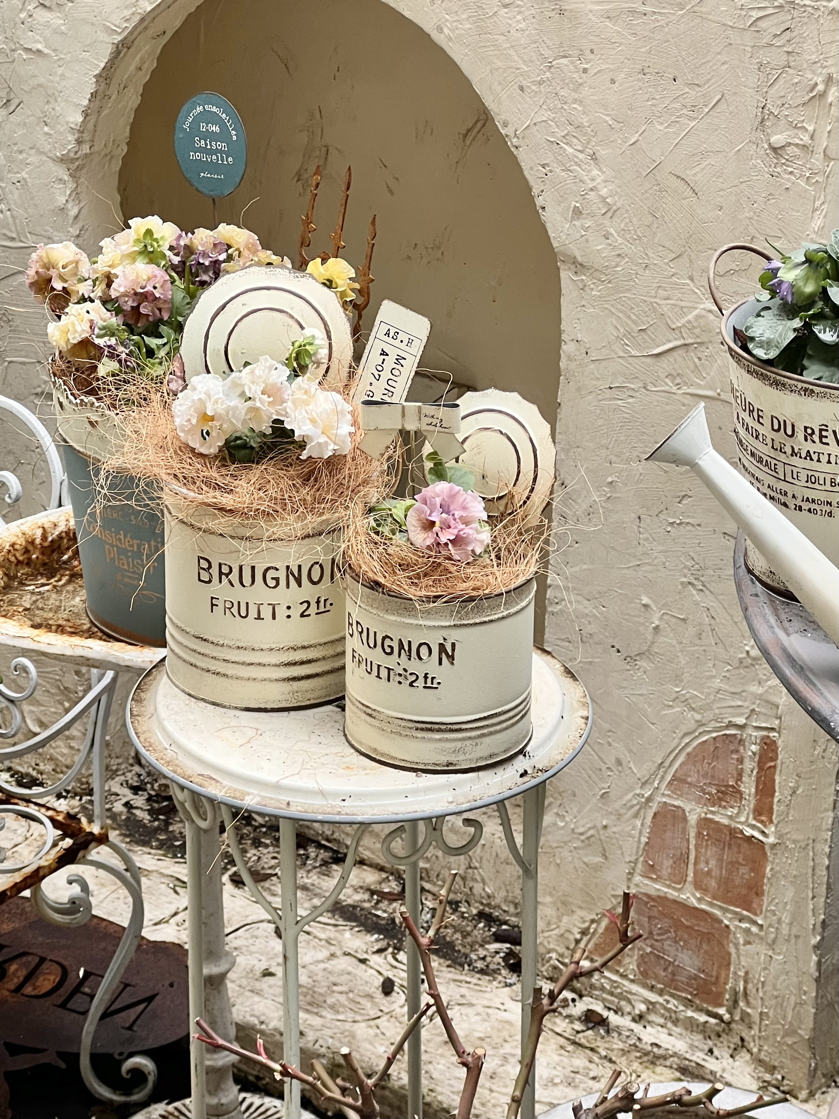 ins风日系杂货铁皮字母罐头造型铁艺花桶铁皮桶花盆有孔花园阳台