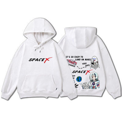 卫衣男秋冬款连帽钢铁Spacex联名