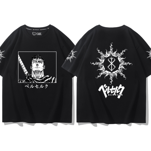 剑风传奇格斯T恤骷髅骑士短袖烙印战士衣服男漫画周边