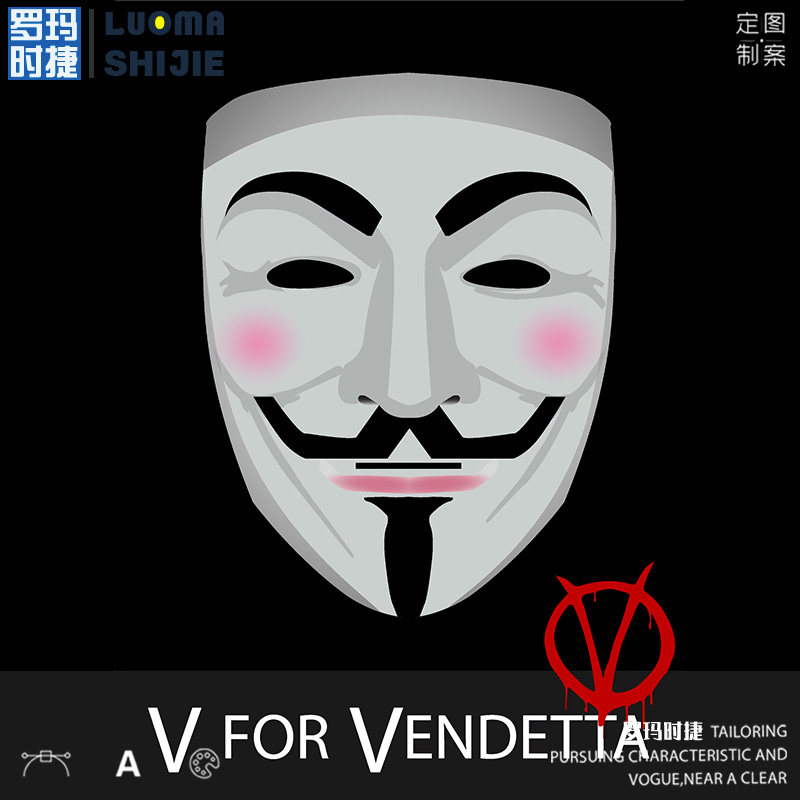 DC电影V字仇杀队男短袖t恤潮流网红 怪客V字别动队男t恤短袖纯棉