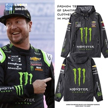 F1赛车服雪佛兰纳斯卡奇普加纳西车队队服连帽夹克男冲锋衣外套