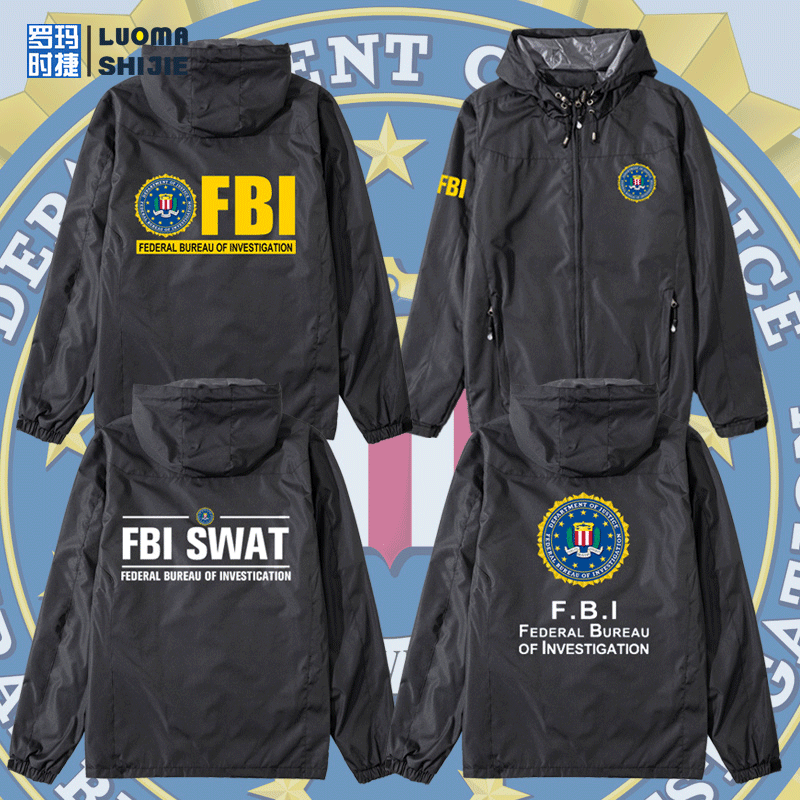 fbi美国联邦调查局特工电影周边开衫夹克男女外套风衣连帽上衣服