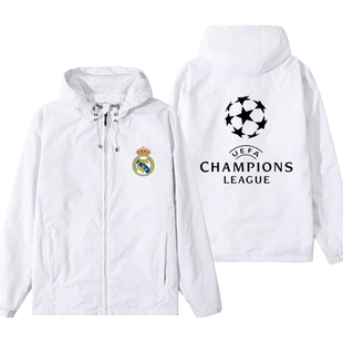 欧冠足球运动夹克风衣男尤文皇马AC米兰马竞休闲开衫拉链外套衣服