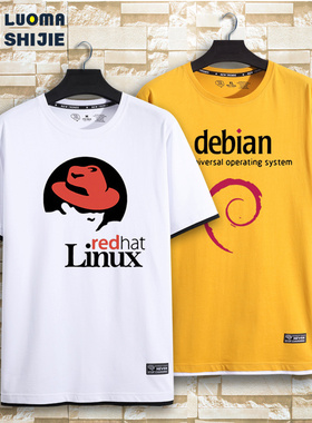 opensuse debian arch linux gnome程序员猿假两件短袖t恤男半袖