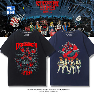 怪奇物语Stranger Things魔王周边短袖男女学生夏季宽松百搭T恤潮