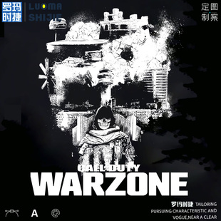 男t恤短袖ins潮牌 114特遣队幽灵沙盒游戏使命召唤战区短袖t恤 男