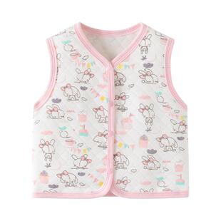 婴儿马甲秋冬夹棉宝宝背心纯棉保暖男女童新生儿衣服