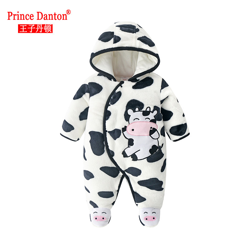 初生婴儿冬装新生儿连体衣宝宝外出衣服加厚虎年可爱萌宝满月男