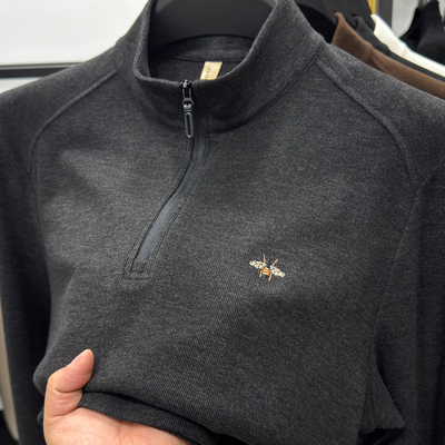 男士德绒打底衫秋冬拉链半高领