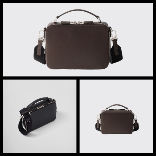 高级十字纹牛皮革 男士 铁三角徽标 手袋单肩 差包 纯元 包邮 意大利