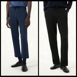 面料 2025太空棉厚款 修身 版 意大利诺王 型运动休闲直角卫裤 男士