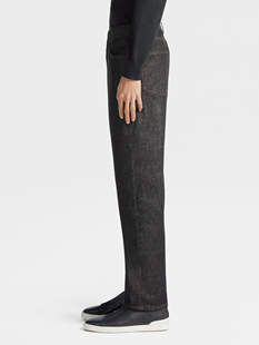 纯元 弹力棉 真皮棕色皮革装 杰出品质 直角牛仔裤 男士 饰 2023年