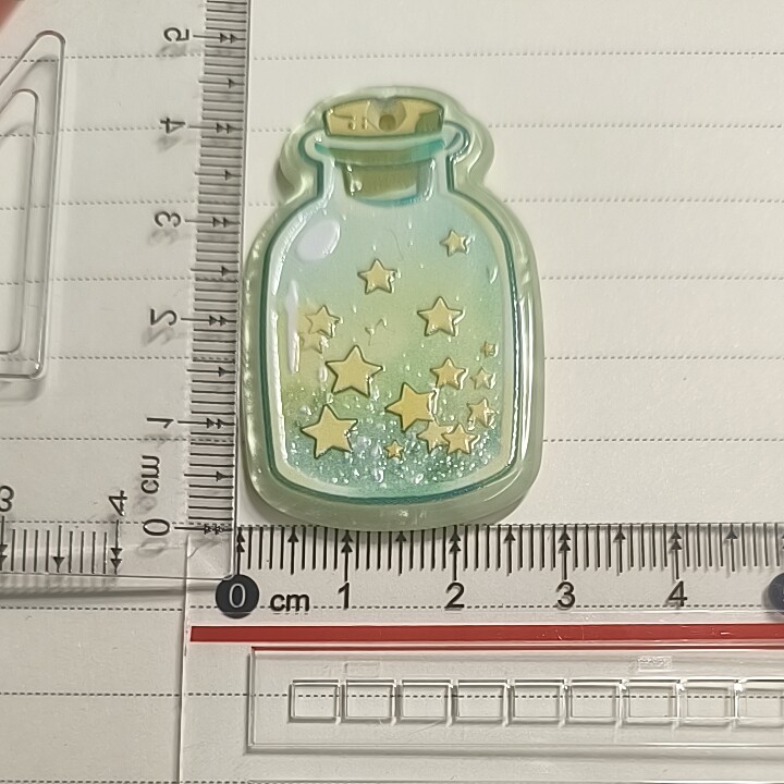 韩国限定幸运星星小瓶子亚克力片片挂件手机链钥匙扣车挂diy