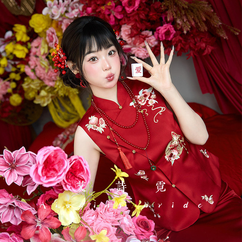 《灼华Ⅱ》新娘订婚礼服敬酒新中式改良旗袍套装小个子出阁连衣裙