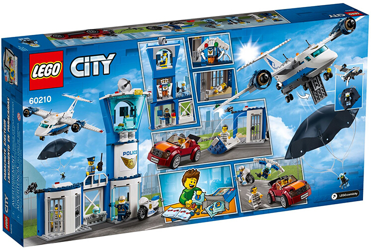 2019款乐高lego 60210城市系列 警察空警空军基地益智玩具