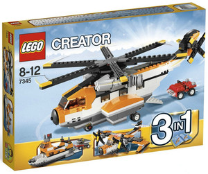 乐高新款6岁LEGO 积木早教创意百变系列3合一7345 运输直升机