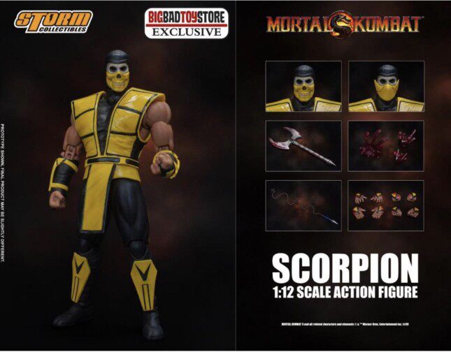 全新 storm toys 1/12真人快打scorpion 蝎子黄色忍者 黄金面具版