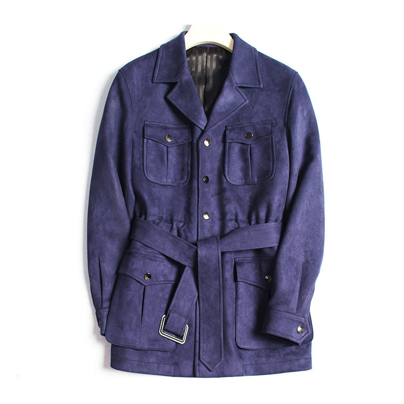 秋冬美式复古猎装夹克m65鹿皮绒修身中长款大码多口袋工装外套男