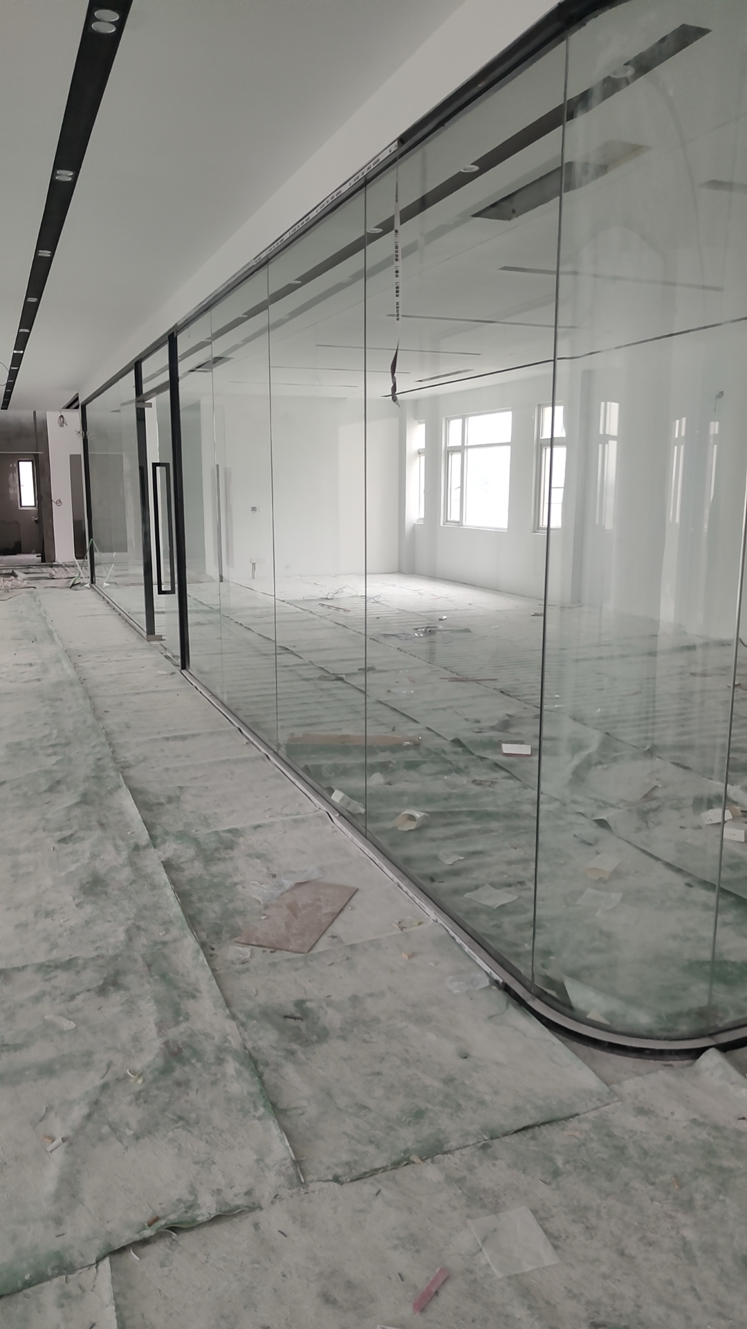 办公室磨砂钢化玻璃隔断墙高隔断长虹玻璃屏风家用客餐厅遮挡