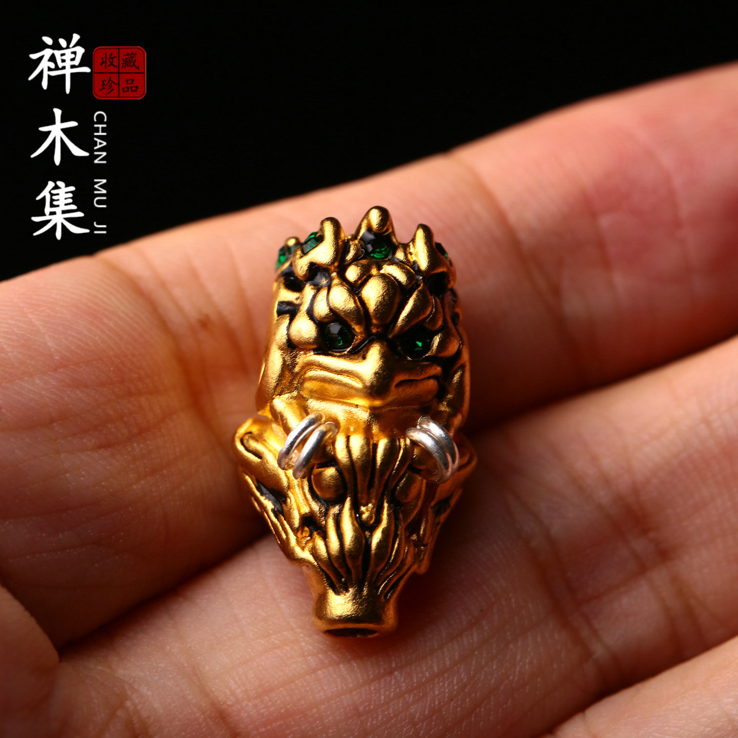 金色大鹏鸟三通佛头文玩配饰diy图片