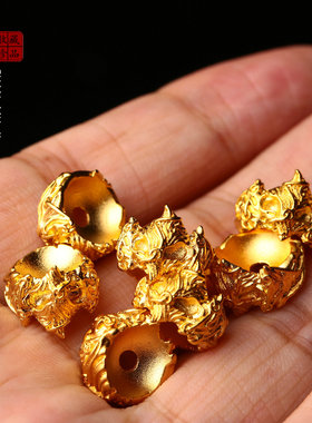 金色腰缠万贯卡环隔片猴头配饰