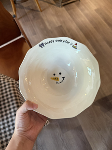 长鼻子雪人酸奶碗沙拉碗面碗家用碗 四时有梨