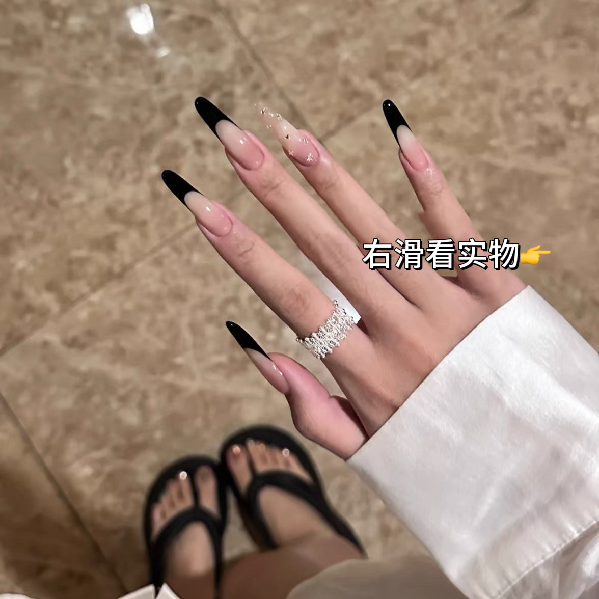 黑法式清冷高级感穿戴甲纯手作高级感美甲,彩妆/香水/美妆工具,穿戴甲/甲片,淘宝优惠券,粉丝福利购,淘宝优惠卷