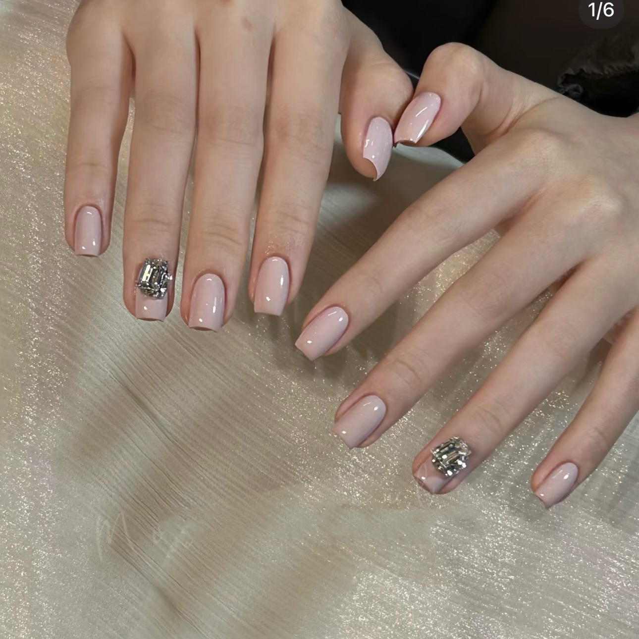 金金酱春日美甲皮皮粉色纯色堆钻美甲气质高级感穿戴甲