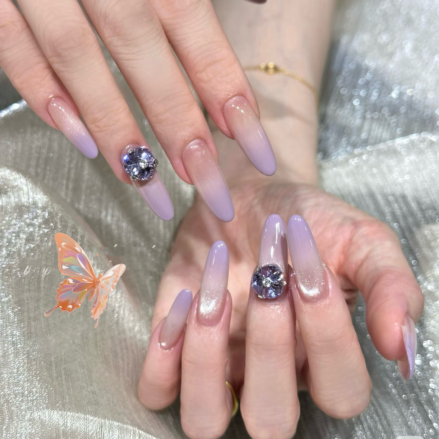 金金酱紫色渐变猫眼ins风纯手工穿戴甲纯手作高级感美甲,彩妆/香水/美妆工具,穿戴甲/甲片,淘宝优惠券,粉丝福利购,淘宝优惠卷