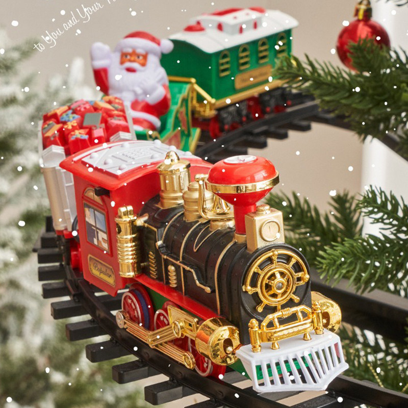 圣诞树装饰品电动轨道悬浮火车