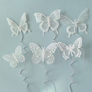 网红幻彩白色蝴蝶蛋糕装 扮 饰节日告白女神生日派对甜品台唯美装