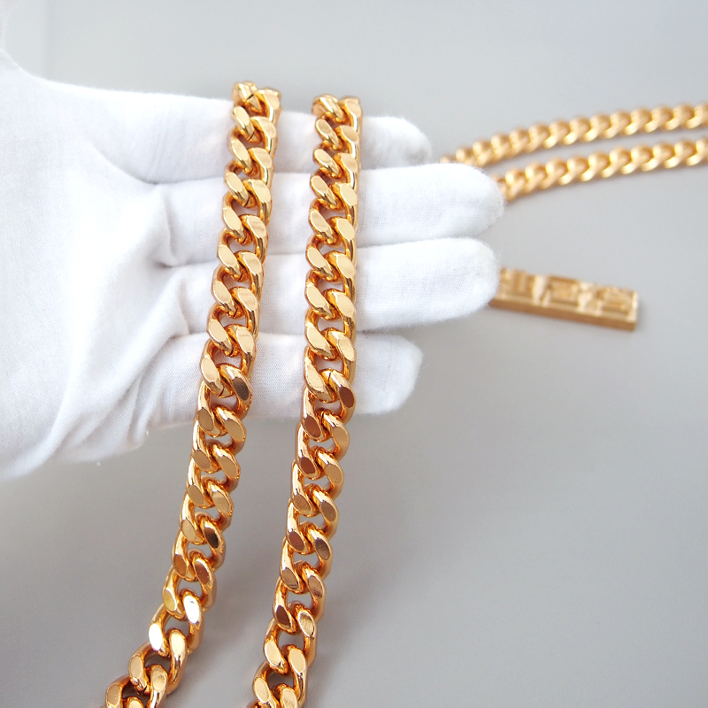 24K金色链子纯铜镀金女包带粗链