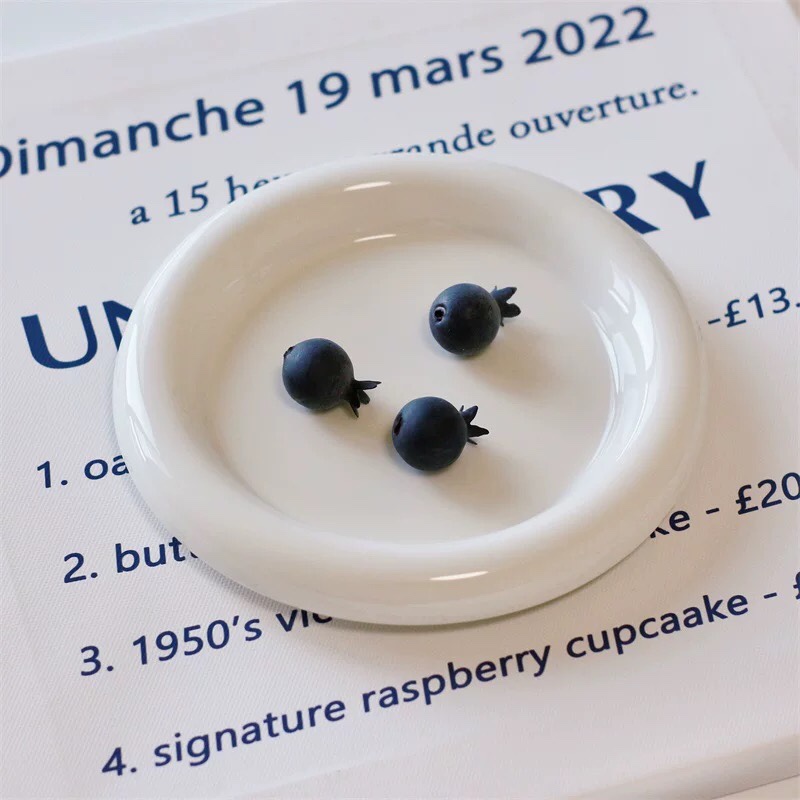 韩国ins风餐具网红胖嘟嘟盘子高级感早餐盘蛋糕盘奶fu甜品盘碟子