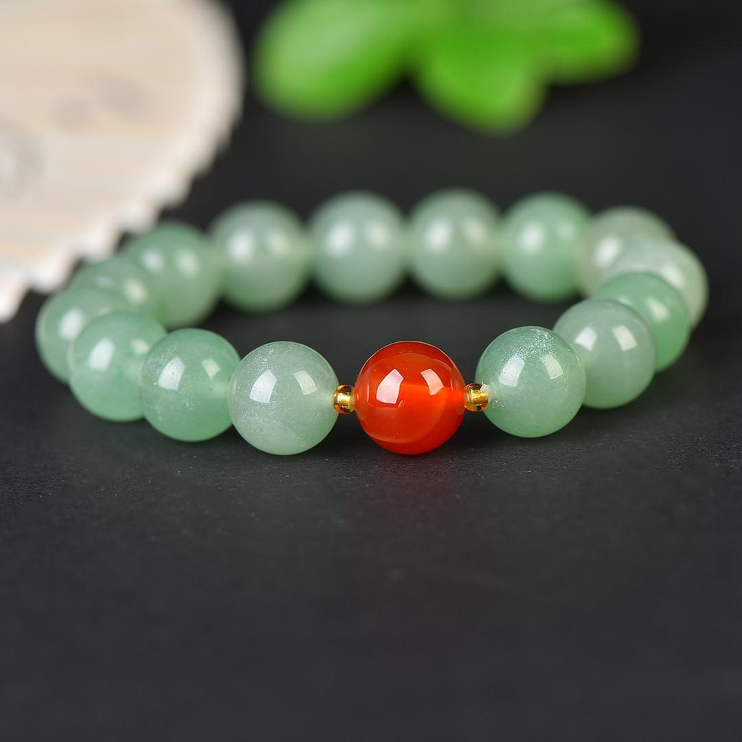 东陵玉玉石晴水手串手链圆珠珠串