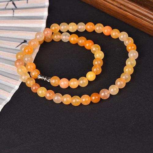 新疆和田金丝玉鸡油黄项链